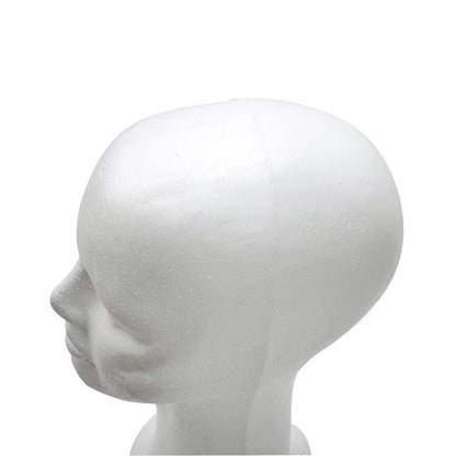 BHD BEAUTY 15" Styrofoam Mannequin Head for Wig Display and Hat Stand - White Foam Avelisse