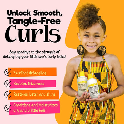 CurlyKids Super Detangle Shampoo & Conditioner Set for Curly, Kinky, Wavy Hair - Sulfate & Paraben-Free, 8 Fl Oz Each Avelisse