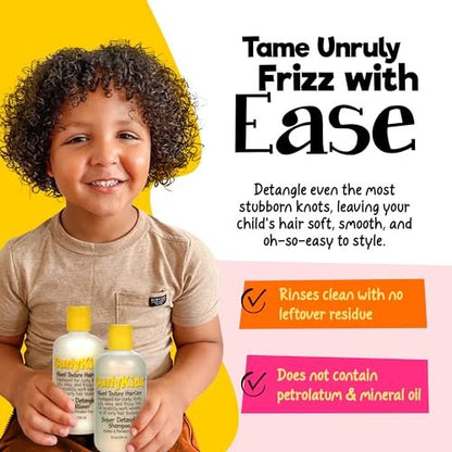 CurlyKids Super Detangle Shampoo & Conditioner Set for Curly, Kinky, Wavy Hair - Sulfate & Paraben-Free, 8 Fl Oz Each Avelisse