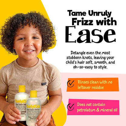 CurlyKids Super Detangle Shampoo & Conditioner Set for Curly, Kinky, Wavy Hair - Sulfate & Paraben-Free, 8 Fl Oz Each Avelisse