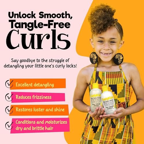 CurlyKids Super Detangle Shampoo & Conditioner Set for Curly, Kinky, Wavy Hair - Sulfate & Paraben-Free, 8 Fl Oz Each Avelisse
