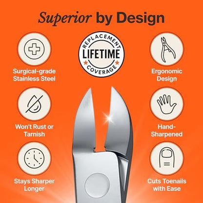 Fox Medical Equipment Toenail Clippers for Thick Nails – Medical Grade Stainless Steel Nail Nippers, Trusted by Podiatrists for Seniors, Men, and Women Avelisse