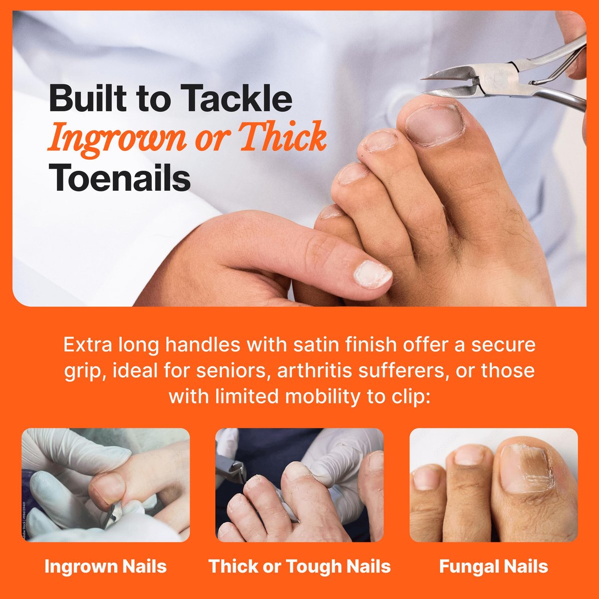 Fox Medical Equipment Toenail Clippers for Thick Nails – Medical Grade Stainless Steel Nail Nippers, Trusted by Podiatrists for Seniors, Men, and Women Avelisse