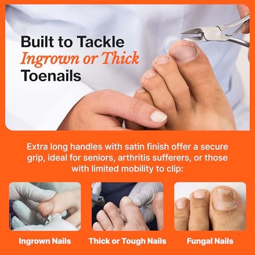 Fox Medical Equipment Toenail Clippers for Thick Nails – Medical Grade Stainless Steel Nail Nippers, Trusted by Podiatrists for Seniors, Men, and Women Avelisse