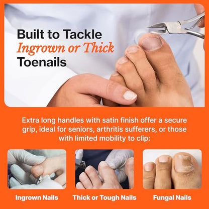 Fox Medical Equipment Toenail Clippers for Thick Nails – Medical Grade Stainless Steel Nail Nippers, Trusted by Podiatrists for Seniors, Men, and Women Avelisse