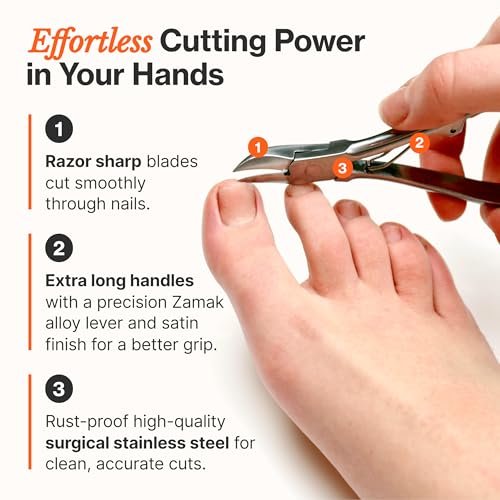 Fox Medical Equipment Toenail Clippers for Thick Nails – Medical Grade Stainless Steel Nail Nippers, Trusted by Podiatrists for Seniors, Men, and Women Avelisse