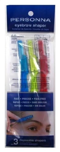 Personna Eyebrow Shaper for Men and Women - 3 Count (Pack of 3) - Precision Disposable Razors for Eyebrow Grooming Avelisse