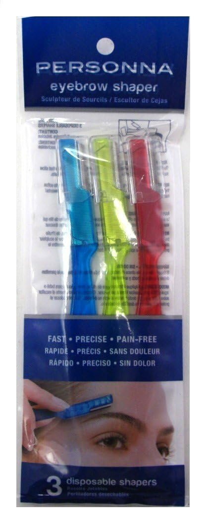 Personna Eyebrow Shaper for Men and Women - 3 Count (Pack of 3) - Precision Disposable Razors for Eyebrow Grooming Avelisse