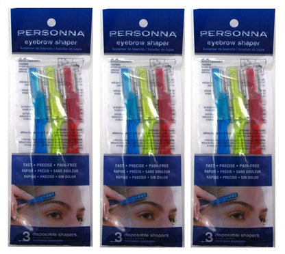 Personna Eyebrow Shaper for Men and Women - 3 Count (Pack of 3) - Precision Disposable Razors for Eyebrow Grooming Avelisse