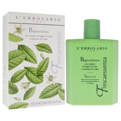 L'Erbolario Frescaessenza Energizing Shower Gel – Toning Body Wash with Plant Extracts and Vitamin E, Woody Citrus Scent, 8.4 oz