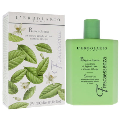 L'Erbolario Frescaessenza Energizing Shower Gel – Toning Body Wash with Plant Extracts and Vitamin E, Woody Citrus Scent, 8.4 oz