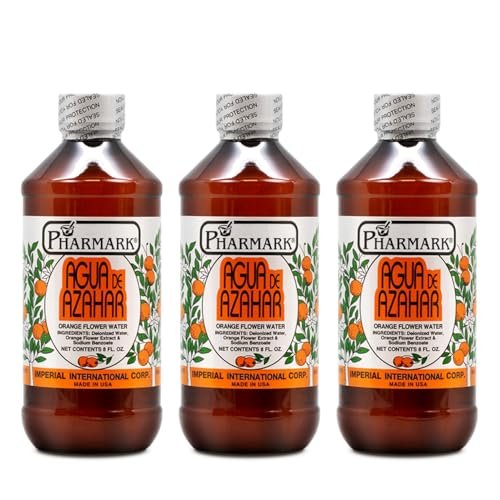 Pharmark Orange Flower Blossom Water - Natural Alcohol-Free Facial Toner & Hydrating Neroli Mist for Sensitive Skin - Soothing Botanical Astringent (8oz, Pack of 3) Avelisse