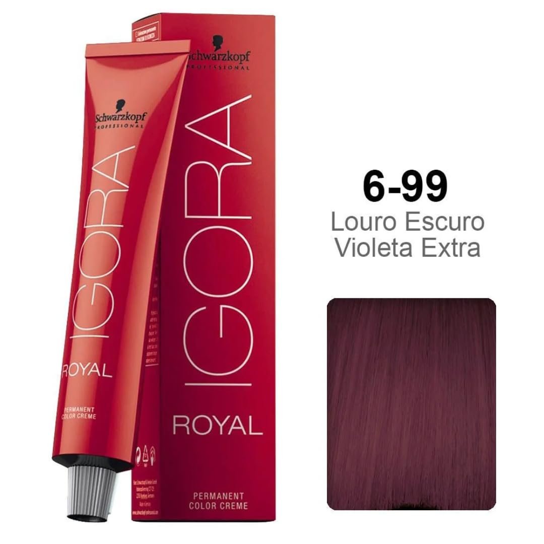 Schwarzkopf Professional Igora Royal Permanent Hair Color 6-99 Dark Blonde Violet Extra 60g - görsel 3