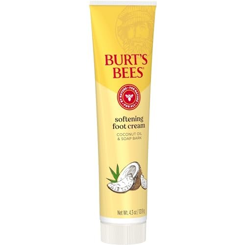 Burt's Bees Softening Foot Cream with Coconut Oil and Soap Bark, 4.3 oz (Pack of 3) – Natural Moisturizer for Dry, Cracked Feet Avelisse