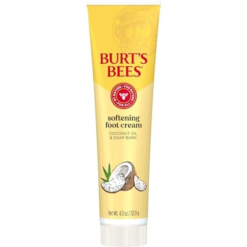 Burt's Bees Softening Foot Cream with Coconut Oil and Soap Bark, 4.3 oz (Pack of 3) – Natural Moisturizer for Dry, Cracked Feet Avelisse