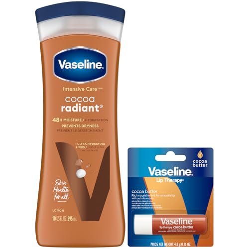 Vaseline Intensive Care Cocoa Radiant Hand & Body Moisturizer + Lip Therapy with Cocoa Butter for Healing Dry Skin & Lips - görsel 1