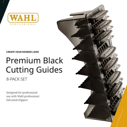 Wahl Professional #1-#8 Premium Cutting Guides with Durable Metal Clips and Organizer Avelisse