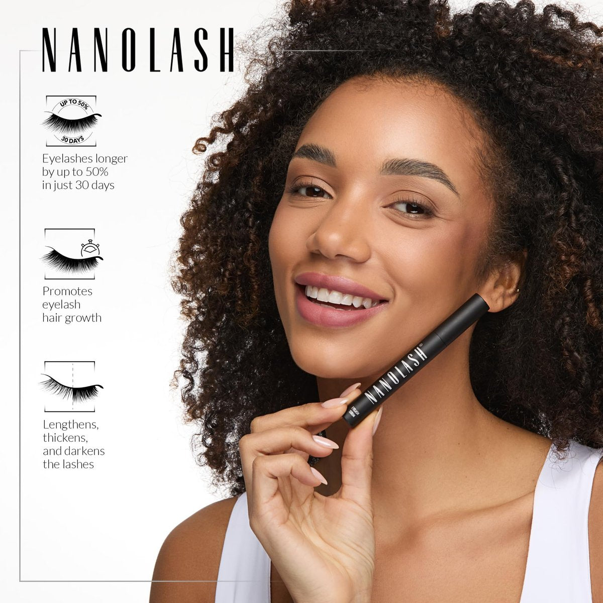 Nanolash Eyelash Growth Serum Conditioner – Enhance Lashes & Brows, 3ml Avelisse