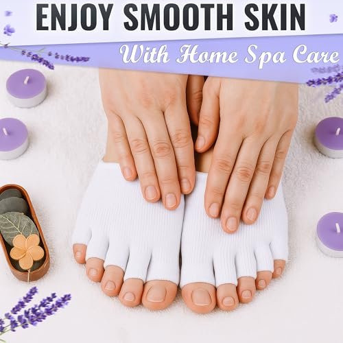 NADOBA Gel Toe Separators for Women – Soft Cotton Compression Socks for Relaxation, Pedicure & Moisturizing, Fits US Sizes 6-10, White, 1 Pair - görsel 11