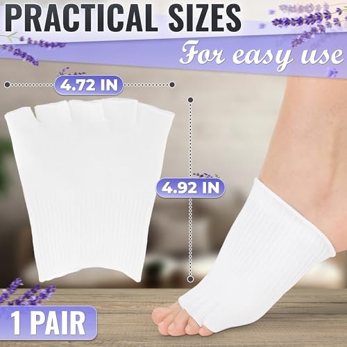 NADOBA Gel Toe Separators for Women – Soft Cotton Compression Socks for Relaxation, Pedicure & Moisturizing, Fits US Sizes 6-10, White, 1 Pair - görsel 3