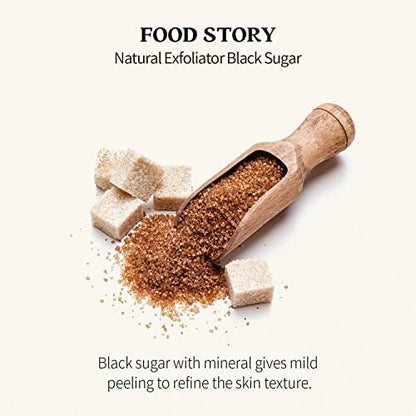 SKINFOOD Black Sugar Perfect Scrub Foam 180g - Detoxifying Pore Scrub & Exfoliating Facial Cleanser with Rich Bubble, Removes Dead Skin Cells for Men & Women