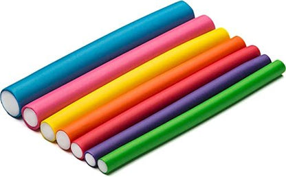 Tifara Beauty Salon Heatless Flexible Hair Rollers Curlers 42-Pack 7" Soft Foam Flexi Twist Curling Rods for Short & Long Hair