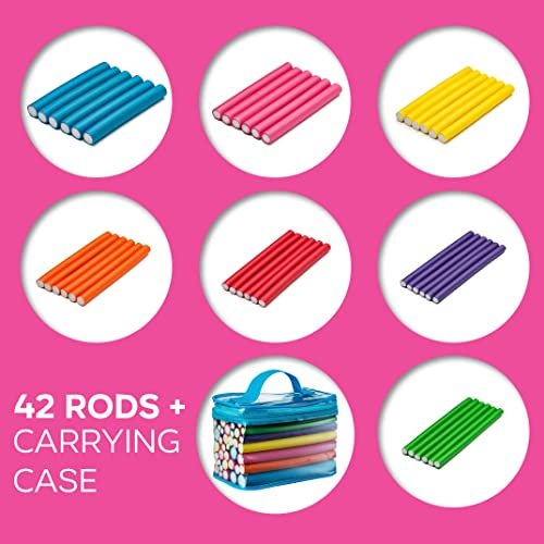 Tifara Beauty Salon Heatless Flexible Hair Rollers Curlers 42-Pack 7" Soft Foam Flexi Twist Curling Rods for Short & Long Hair - görsel 4