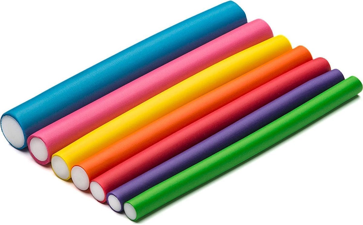 Tifara Beauty Salon Heatless Flexible Hair Rollers Curlers 42-Pack 7" Soft Foam Flexi Twist Curling Rods for Short & Long Hair - görsel 9