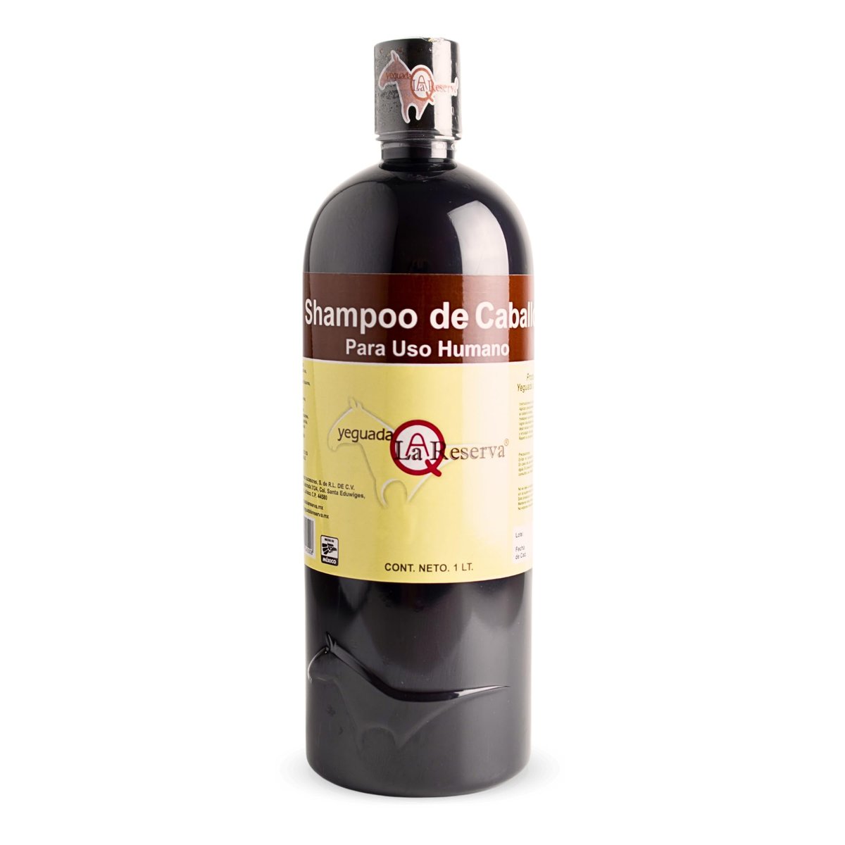 Yeguada La Reserva Black Horse Shampoo – 1 Liter for Strong, Healthy, Beautiful Dark Hair Avelisse
