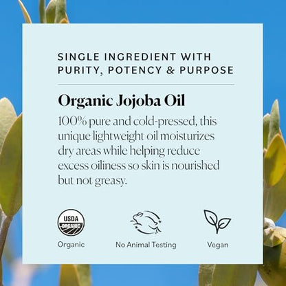 Sky Organics Organic Jojoba Oil, 100% Pure - Moisturizing for Face, Hair, Skin & Nails - Natural Cold Pressed Hexane Free - Base Carrier Oil, 4 Fl Oz Avelisse