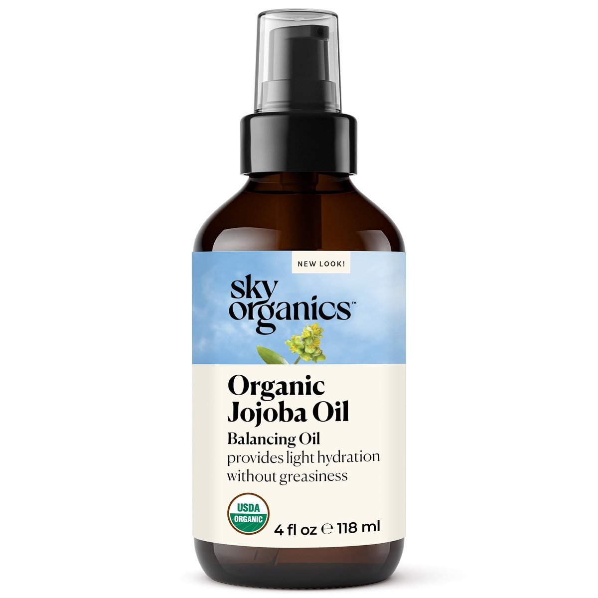 Sky Organics Organic Jojoba Oil, 100% Pure - Moisturizing for Face, Hair, Skin & Nails - Natural Cold Pressed Hexane Free - Base Carrier Oil, 4 Fl Oz Avelisse