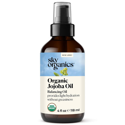 Sky Organics Organic Jojoba Oil, 100% Pure - Moisturizing for Face, Hair, Skin & Nails - Natural Cold Pressed Hexane Free - Base Carrier Oil, 4 Fl Oz Avelisse
