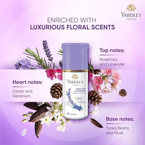 Yardley London English Lavender Deodorant Roll-On - 1.7 oz Aluminum-Free Deodorant for Men & Women - görsel 11