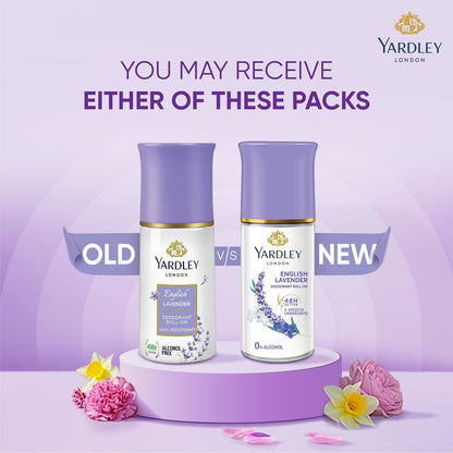 Yardley London English Lavender Deodorant Roll-On - 1.7 oz Aluminum-Free Deodorant for Men & Women