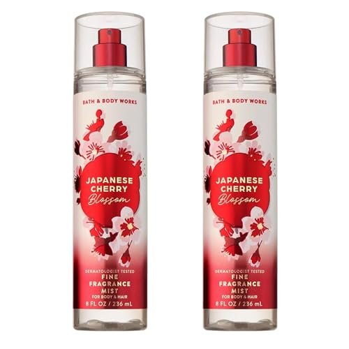 Bath & Body Works Japanese Cherry Blossom Fine Fragrance Mist 8 oz - 2 Pack, Long-Lasting Floral Body Spray for Women - görsel 1
