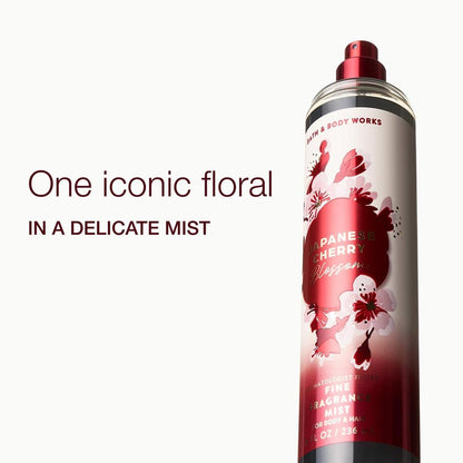 Bath & Body Works Japanese Cherry Blossom Fine Fragrance Mist 8 oz - 2 Pack, Long-Lasting Floral Body Spray for Women