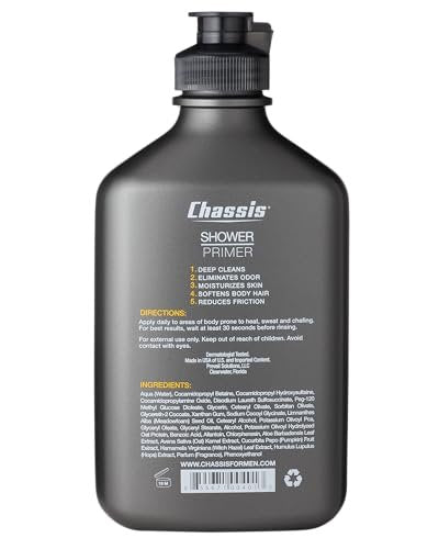 Chassis 5-in-1 Shower Primer: Men's Anti-Chafing Gel & Deep-Cleansing Bodywash, 9.5 Fl Oz Avelisse