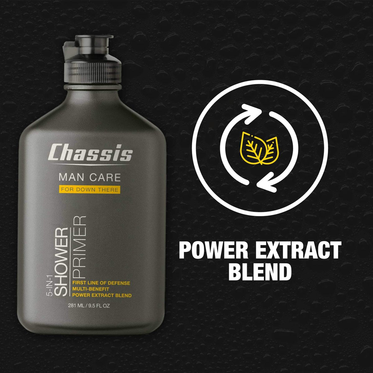 Chassis 5-in-1 Shower Primer: Men's Anti-Chafing Gel & Deep-Cleansing Bodywash, 9.5 Fl Oz Avelisse