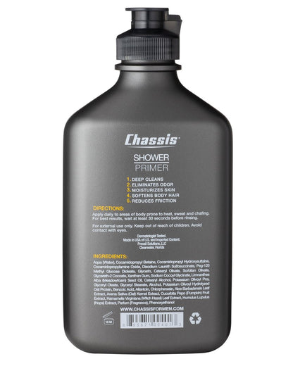 Chassis 5-in-1 Shower Primer: Men's Anti-Chafing Gel & Deep-Cleansing Bodywash, 9.5 Fl Oz Avelisse