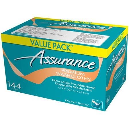 Assurance Premium Washcloths Value Pack - 288 Count (2-Pack of 144) - Soft Cotton Disposable Cloths Avelisse