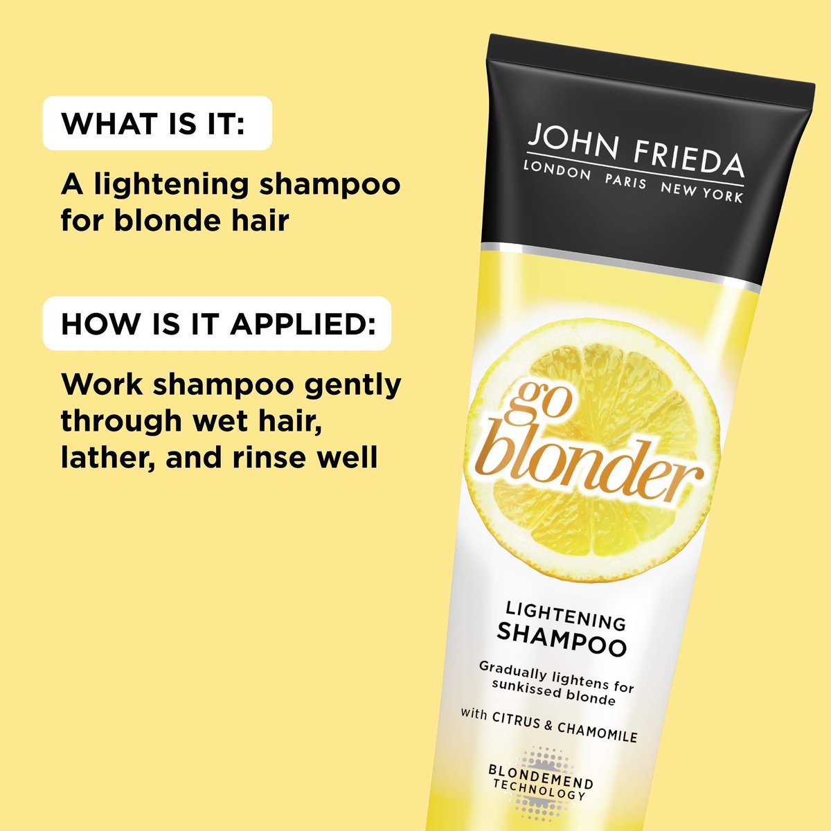 John Frieda Sheer Blonde Go Blonder Gradual Lightening Shampoo - 8.3 oz with Citrus & Chamomile, BlondMend Technology Avelisse