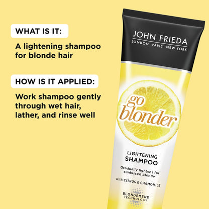 John Frieda Sheer Blonde Go Blonder Gradual Lightening Shampoo - 8.3 oz with Citrus & Chamomile, BlondMend Technology Avelisse