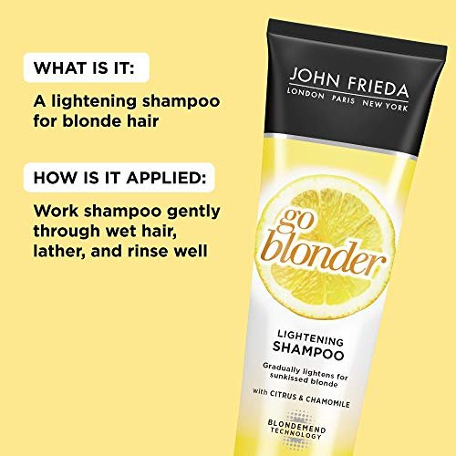 John Frieda Sheer Blonde Go Blonder Gradual Lightening Shampoo - 8.3 oz with Citrus & Chamomile, BlondMend Technology Avelisse