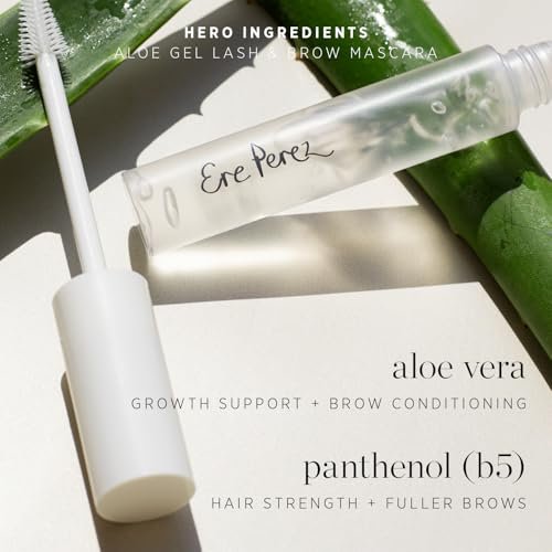 Ere Perez Natural Aloe Gel Lash + Brow Mascara - Clear, Conditioning, Sweat-Proof, Vegan & Cruelty-Free (0.35 oz) Avelisse