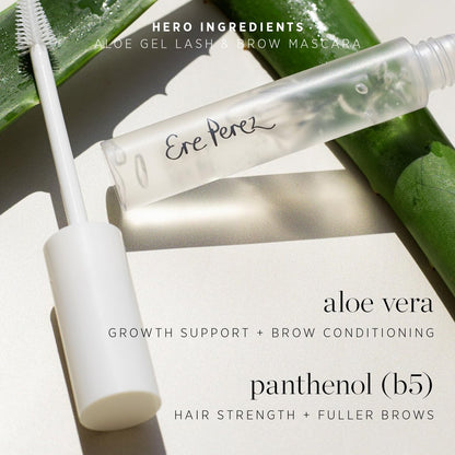 Ere Perez Natural Aloe Gel Lash + Brow Mascara - Clear, Conditioning, Sweat-Proof, Vegan & Cruelty-Free (0.35 oz) Avelisse