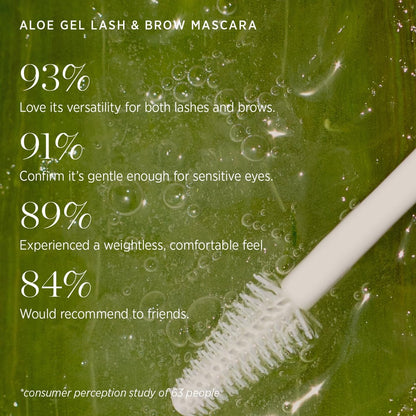 Ere Perez Natural Aloe Gel Lash + Brow Mascara - Clear, Conditioning, Sweat-Proof, Vegan & Cruelty-Free (0.35 oz) Avelisse