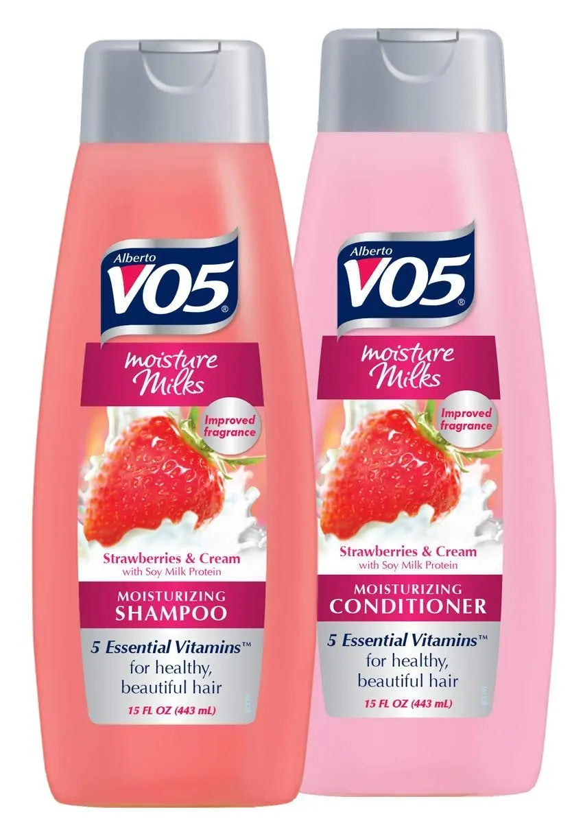 Alberto V05 Moisture Milks Strawberries & Cream Moisturizing Shampoo & Conditioner Set (12.5 fl oz each) Avelisse