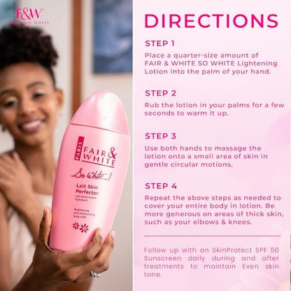FAIR & WHITE So White Skin Brightening Lotion - 500 ml Daily Moisturizing Body Lotion Avelisse