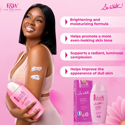 FAIR & WHITE So White Skin Brightening Lotion - 500 ml Daily Moisturizing Body Lotion Avelisse
