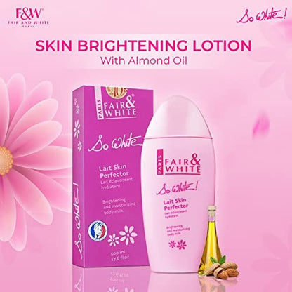 FAIR & WHITE So White Skin Brightening Lotion - 500 ml Daily Moisturizing Body Lotion Avelisse
